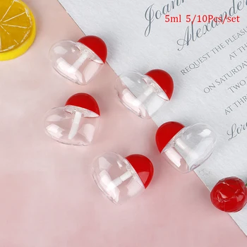 

5/10Pcs 5ml Love Heart Shaped Empty Lip Gloss Container DIY Balm Tubes Bottle Cosmetic Container Tool Makeup Organizer