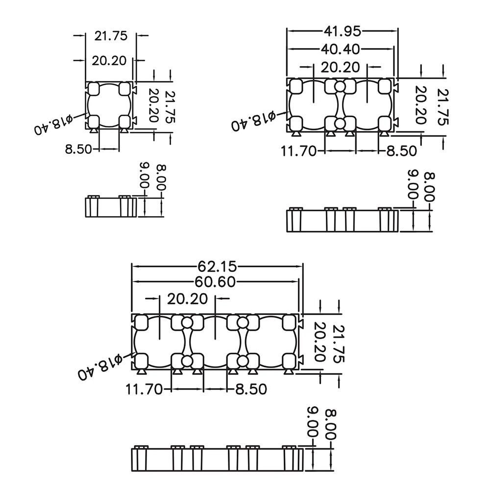 Alma 18650 1x1 1x2 1x3li Cell цилиндрический Чехол держатель для батарей пластиковый