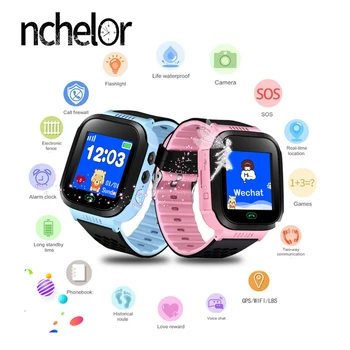 

New Beautiful Children's Smart Watch Mobile Phone Monitoring Positioning SOS Security Call Children's Wrist Watches Flashlight