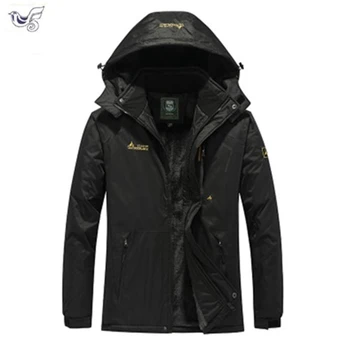 

Plus size L~6XL Breathable Waterproof Male Mens Clothing 2019 Autumn Winter Mens Jackets Fleece Thick Men's Coat Windbreaker
