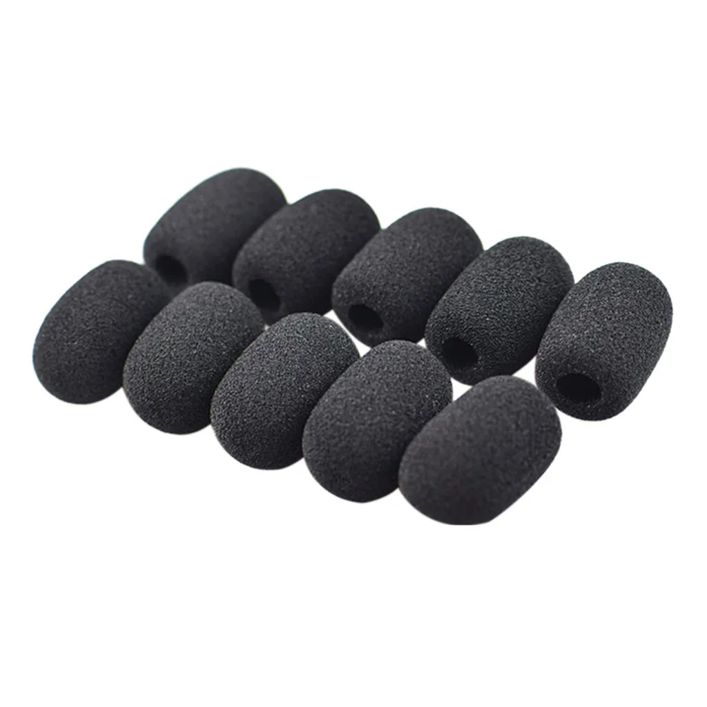 Microphone Cover Microphone Accessories Microphone Windscreen 10PCS/Set Black Replacement Foam Covers Windscreen Windshield Sponge Covers For Headset Microphone Mic Cover Accessories