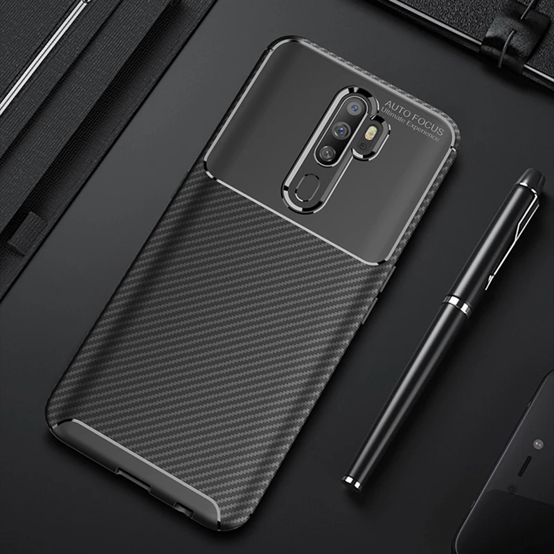 

For OPPO A9 2020 Case Cover Carbon Fiber Soft TPU Silicone Shockproof Soft Shockproof Case for OPPO A9 A5 2020 Phone Case Cover