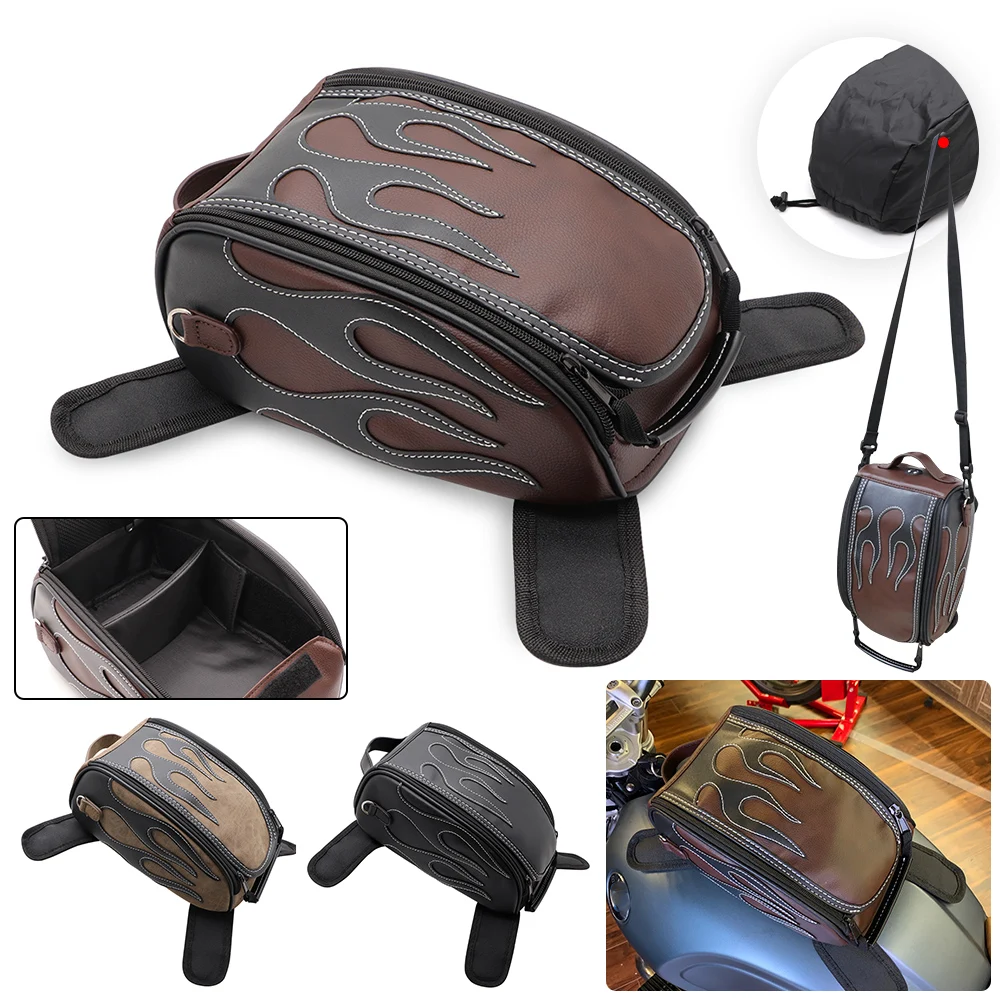 Motorcycle tank bag oil fuel tank bag motorbike saddle Harley Sportster 883 1200 XL Touring Softail Dyna Road King motorcycle tank bag
