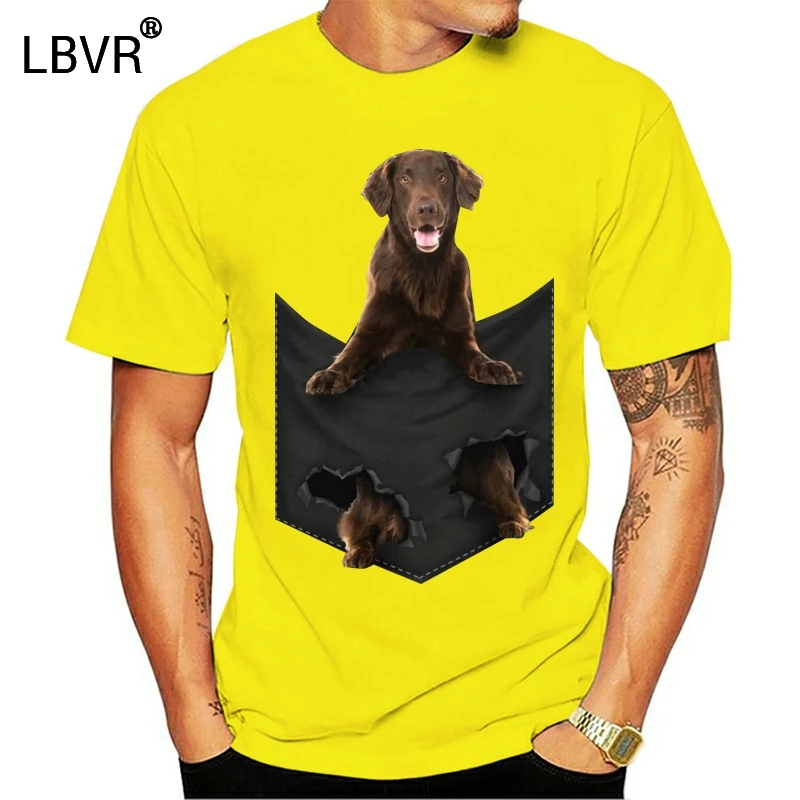 

Men T Shirt Flat Coated Retriever Pocket Mid T Shirt Women T-Shirt