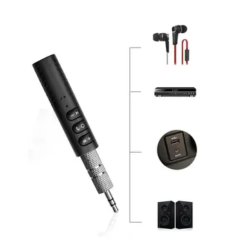 

Mini 3.5mm Jack Bluetooth Car Handsfree Music Audio Receiver Adapter Auto Bluetooth AUX for Speaker Headphone Car