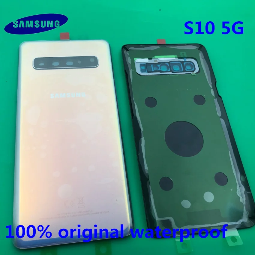 Оригинальная новая задняя крышка батареи samsung Galaxy S10 G977 G977F 5G Версия задняя дверь корпус стеклянная панель запасная часть+ Инструменты