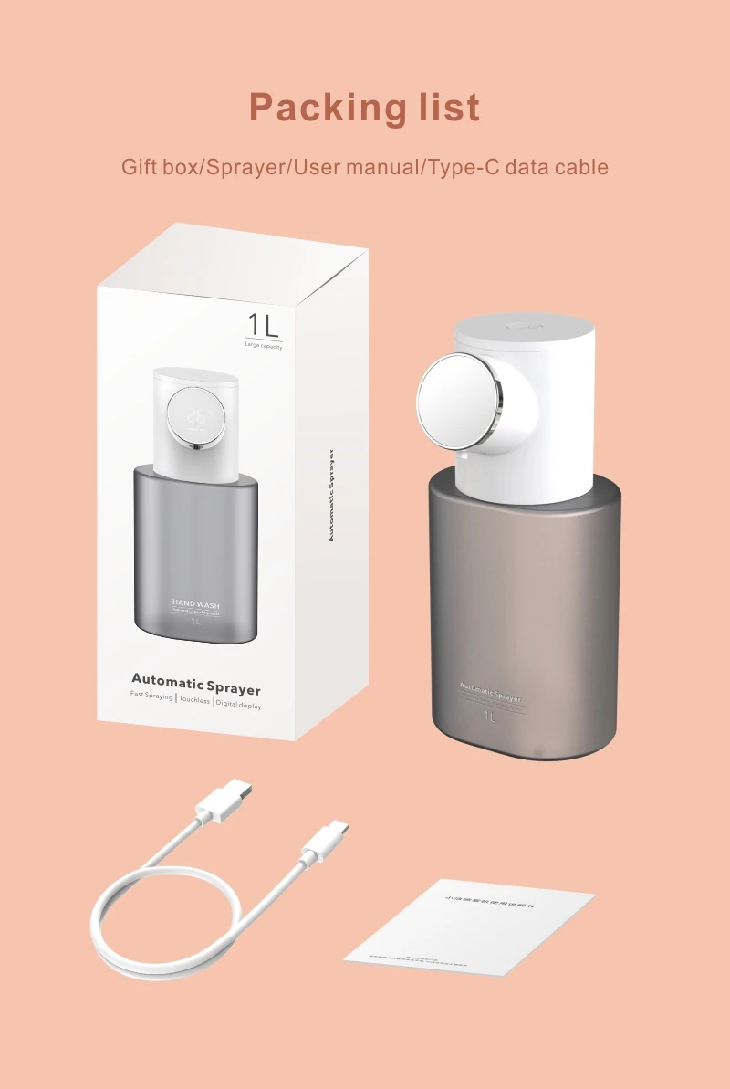 Xioami Soap Dispenser Desktop Automatic Infrared Induction Sterilizer Atomizer Sprayer Foam Machine description image 11