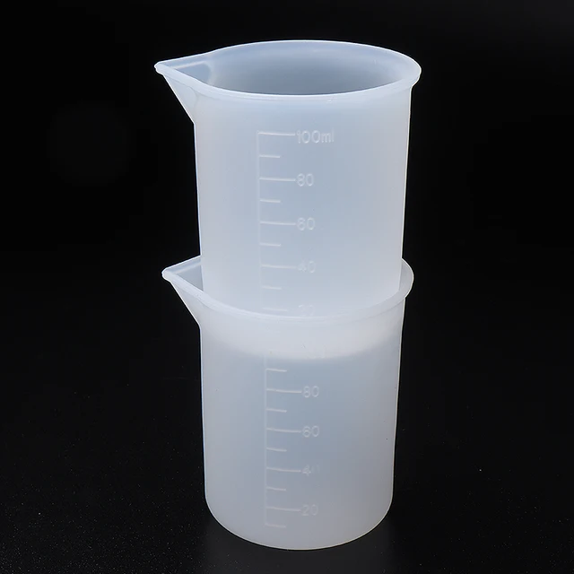 4PCS Silicone Measuring Cups 100ml Epoxy Resin Cup Crystal Scale DIY  Handmade Water Floursh White Measuring Cup Kitchen Tool - AliExpress