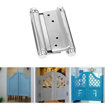 

2pcs Double Open Spring Hinge Automatic Closure Stainless Steel Two Way Free Door Hinge Hinge Cowboy Door Fence Dedicated