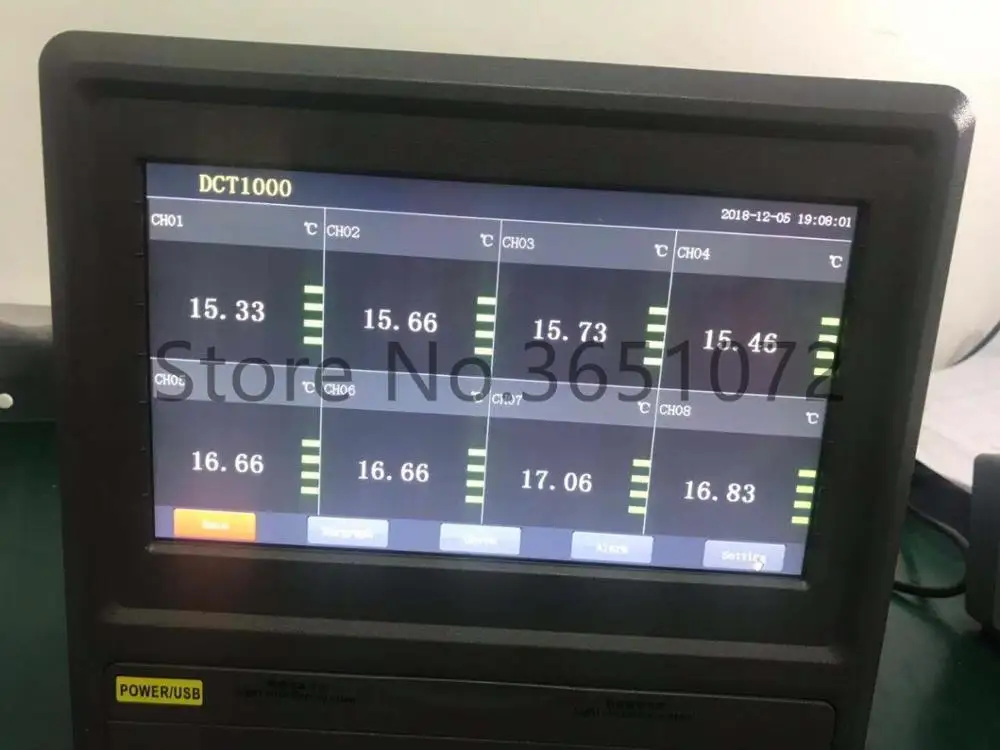 

DCT1000-16 Temperature Data Logger 10 inches LCD Display with 16 channels