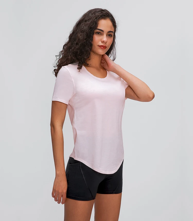 DEEPSENCE Women Running Sports Loose Solid Breathable T-Shirt Gym Workout Soft Yoga Clothing Female Fitness Stretch Long Tops