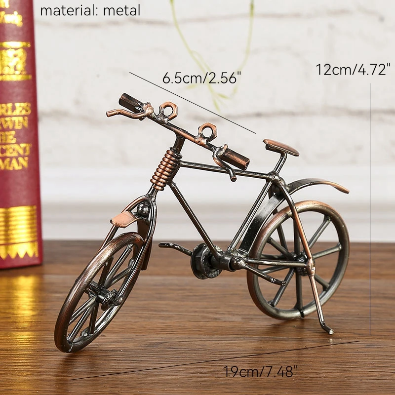 Retro Bike Model Ornement Miniature Collection Décoratif Moulé sous