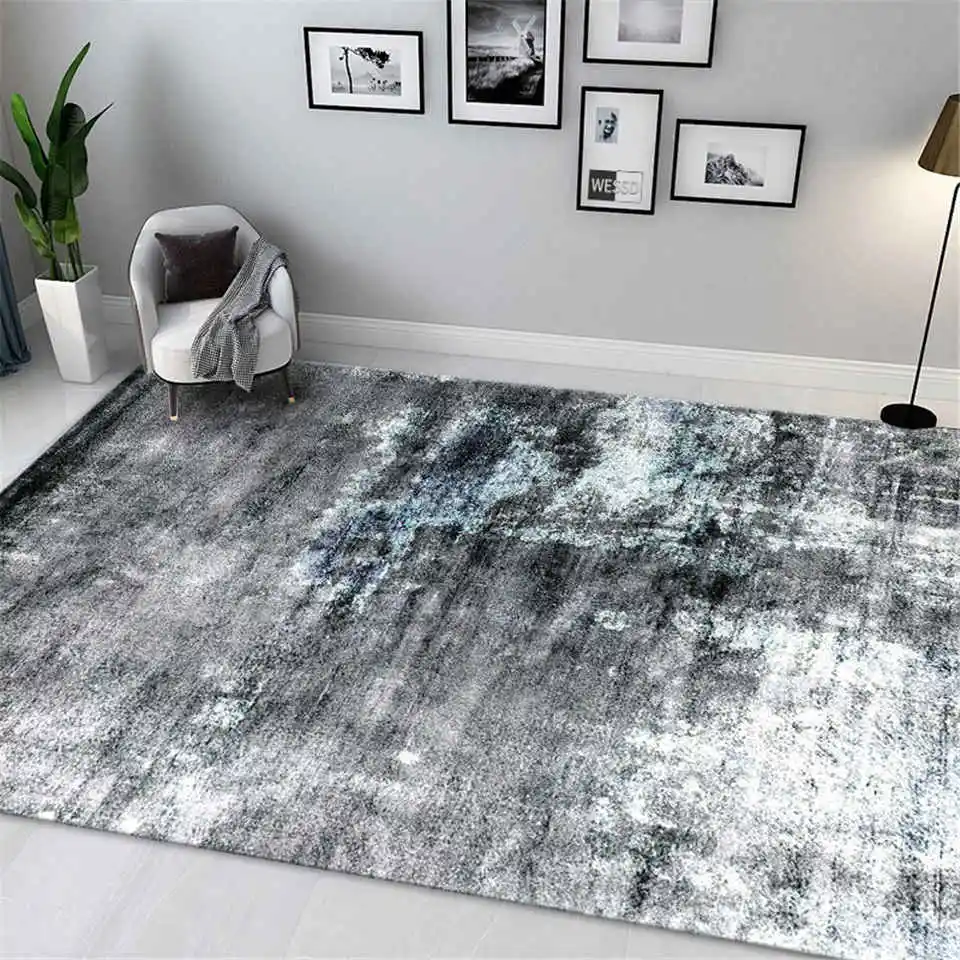 

Abstract Gray Vintage Rugs Living Room Luxury Modern Simple Area Rug Bedroom Sofa Table Rug Washable Anti-slip Floor Carpet