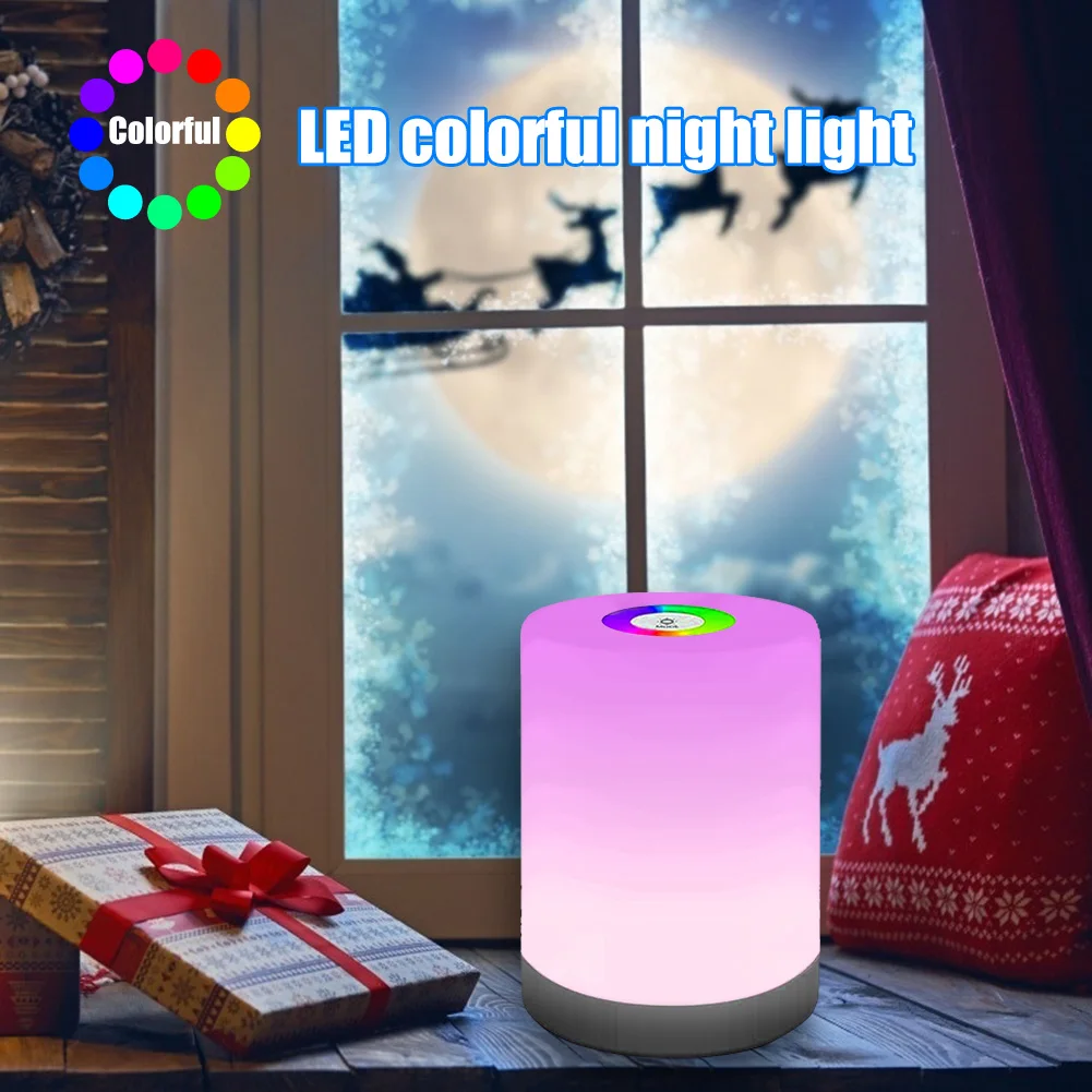 USB RGB цветной зарядный Ночной светильник с регулируемой яркостью сенсорным