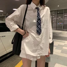 Summer 2020 New Women Blouse Turn-Down Collar Tie White Shirt Female Blusas Long Sleeve Japanese Student Preppy Style Shirt Summer 2020 New Women Blouse Turn-Down Collar Tie White Shirt Female Blusas Long Sleeve Japanese Student Preppy Style Shirt