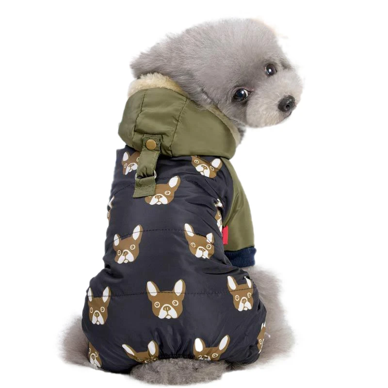 Kawaii Pet зимнее хлопковое пальто для собак, ветрозащитное пальто для щенков, теплый утепленный костюм, цветные аксессуары с заплатками
