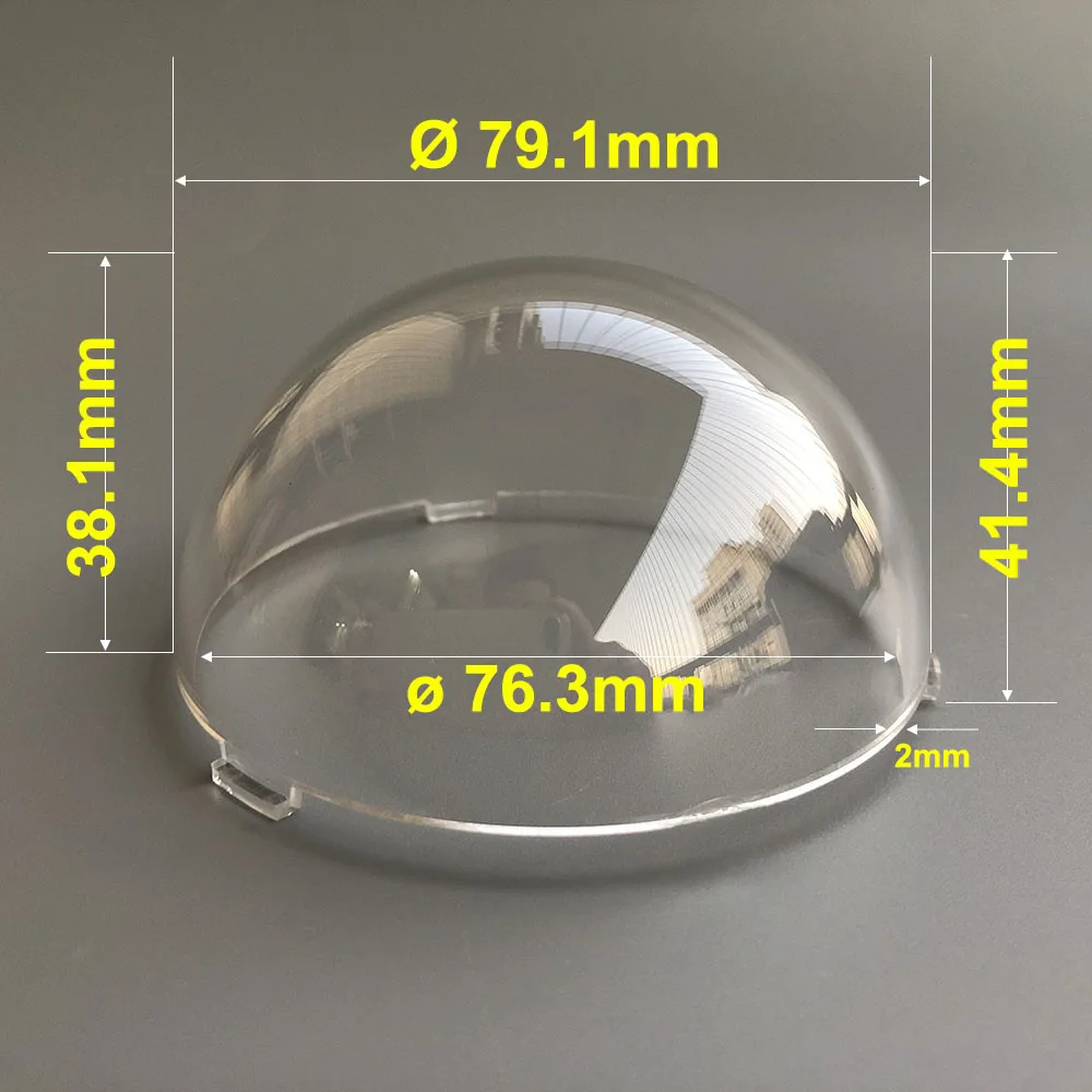 79.1 x 41.4mm Clear Plastic Camera Protection Case Acrylic Indoor / Outdoor  Dome Cover Vandal-proof Security CCTV Camera Housing