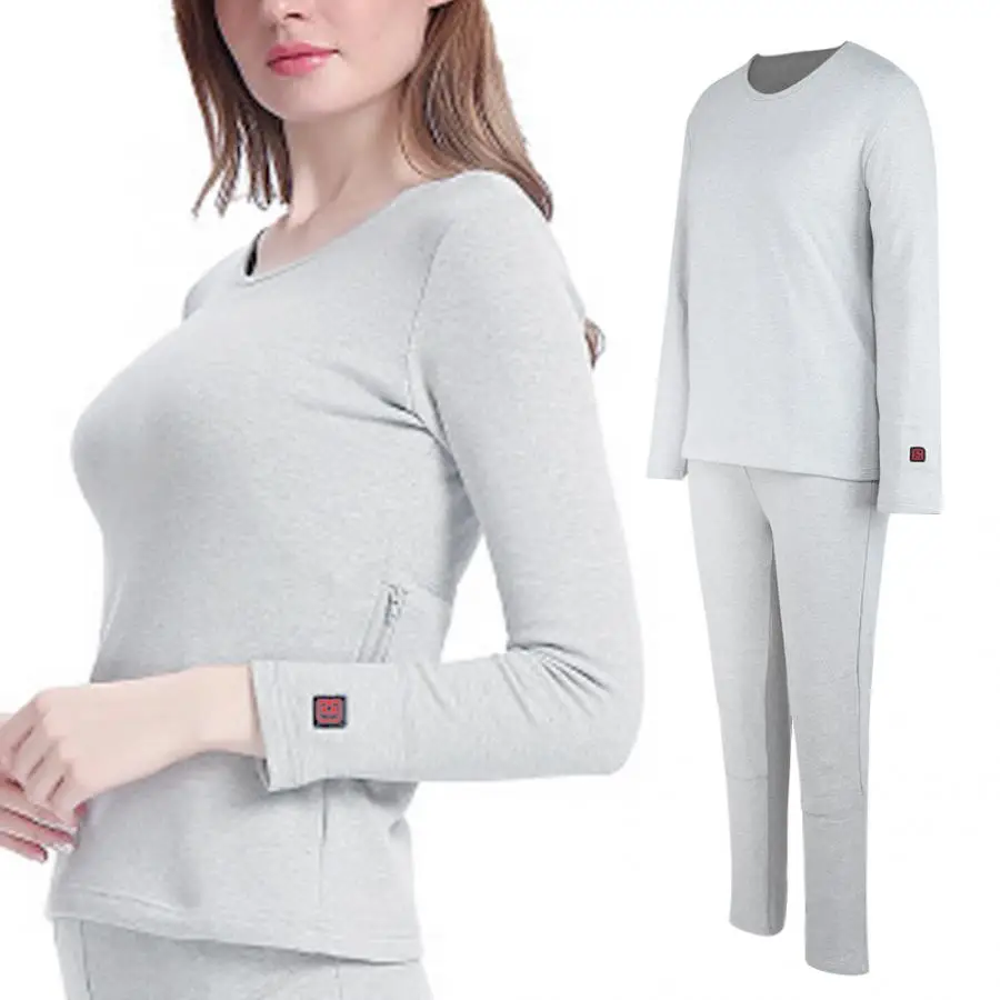 Men USB Electric Heating Clothes Heated Underwear Warm Stomach for Winter Braces Supports