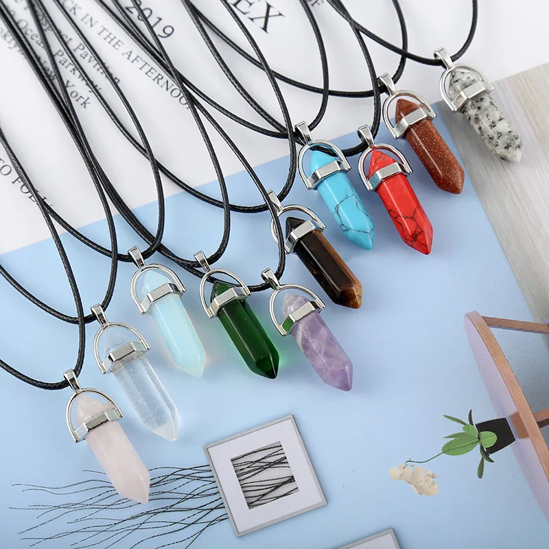 

Women's & Men's Choker Faux Gemstone Rock Natural Stone Necklace Pendant Rope Necklace Woman's Accesories Chain Bijoux Femme