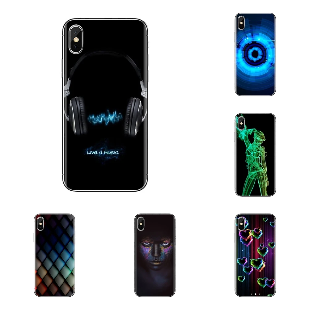 Неоновая девушка 3d обои для samsung Galaxy S2 S3 S4 S5 MINI S6 S7 edge S8 S9 Plus Note 2 3 4 5 8 Coque Fundas