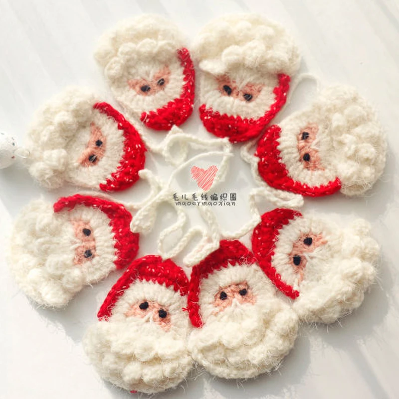 

RUBI hand Santa Claus hangs a flagCrochet hand-knitted DIY dotted velvet Christmas decoration