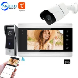 Visiophone filaire 720P avec écran couleur de 7 pouces, visiophone intelligent, Vision nocturne, grand Angle, application Tuya, déverrouillage à distance 