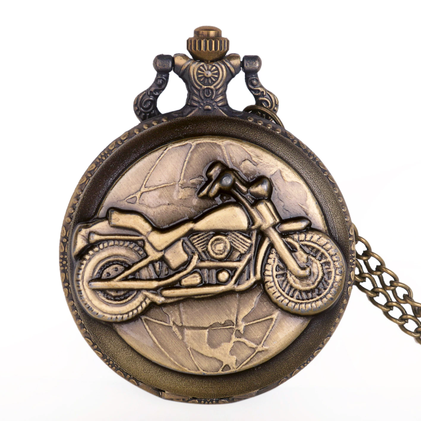

Top Brand Bronze Creative Quartz Antique Chain Pocket Watch Motor Cycle Motor Bike for Men Women Children TD2045