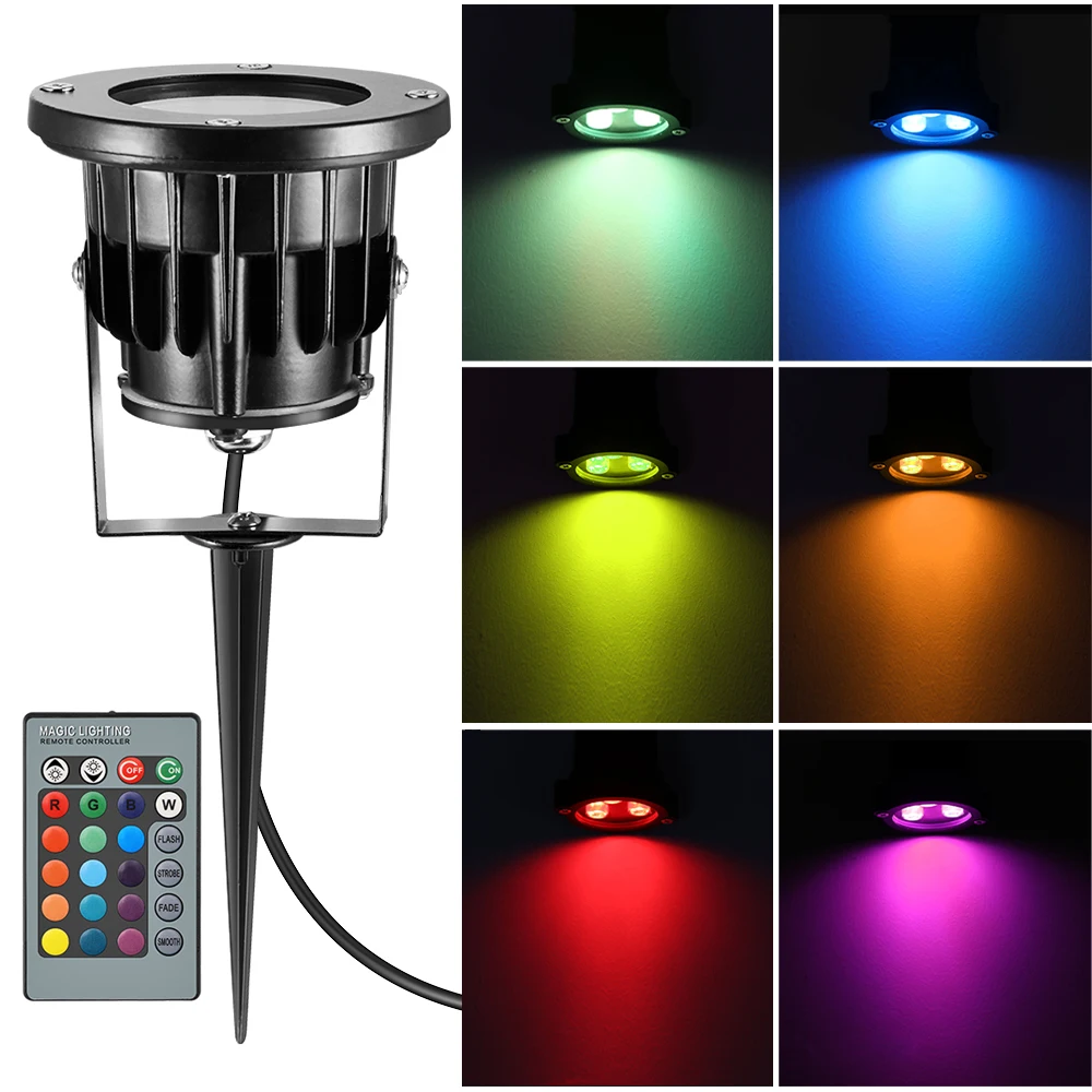 Outdoorled gramado luz 12w rgb gramado jardim