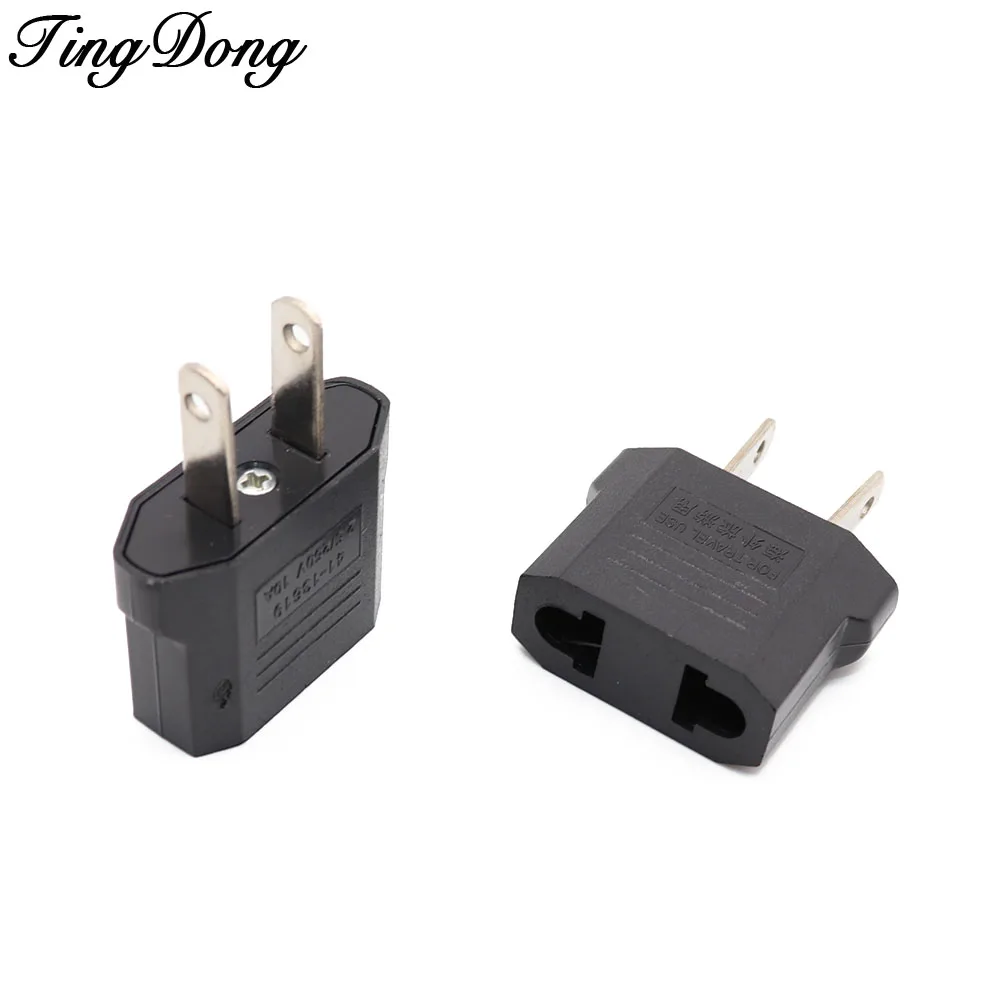 

TingDong Universal AC 250V 10A EURO EU to US USA Travel Power Plug Adapter Converter Travel Conversion For Home Use