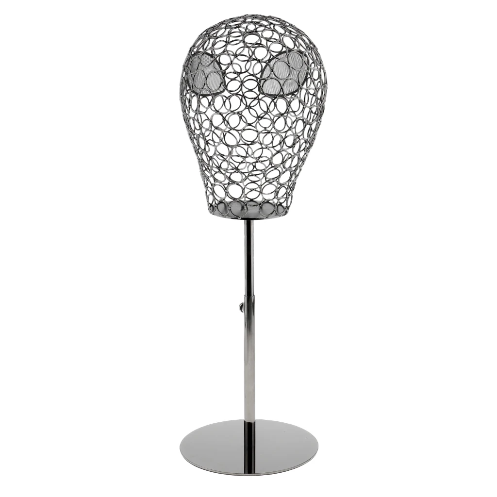 2pcs Modern Metal Hat Stand, Tabletop Decorative Wig Drying Holder, Black & Silver
