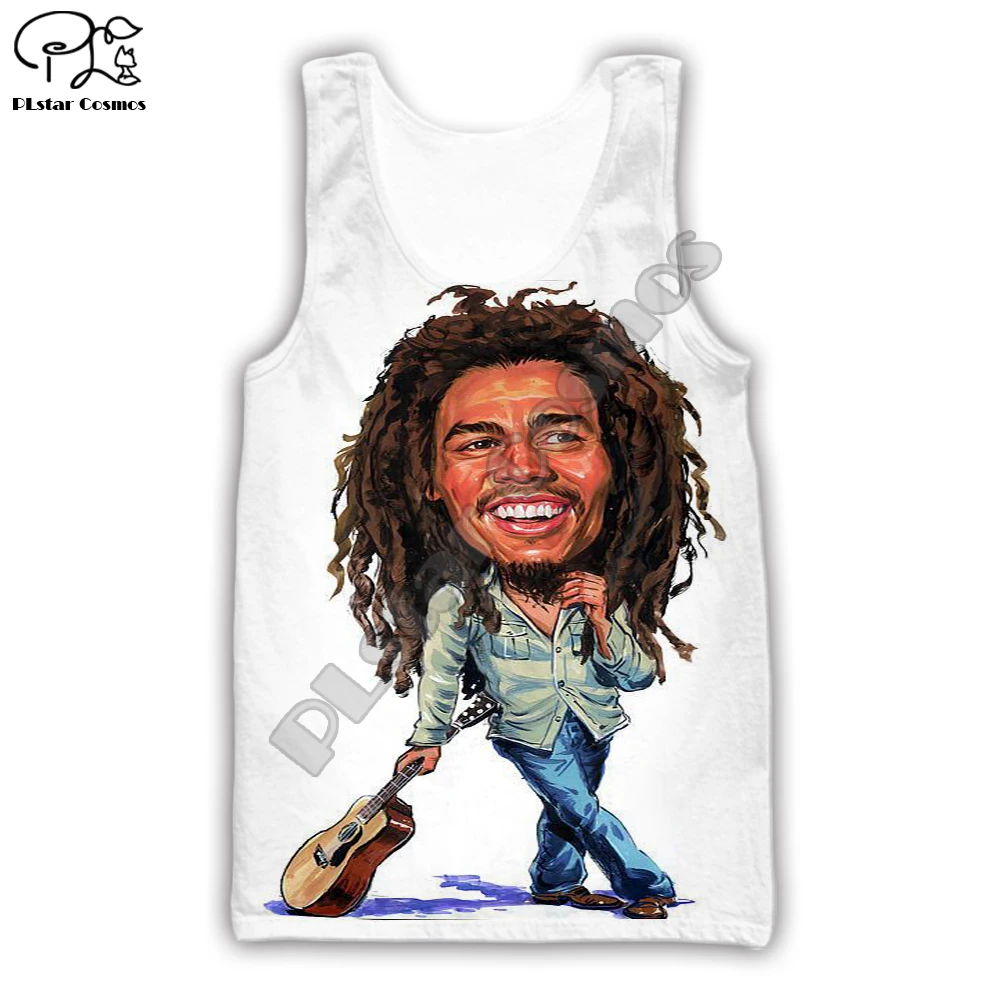 

PLstar Cosmos Reggae Bob Marley Tracksuit Casual New Fashion Hip Hop Colorful 3DfullPrint Unisex Vest/Tank Top Mens Womens s-1