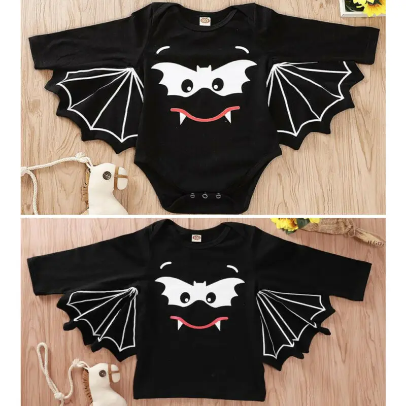 Infant Baby Girl Boy Clothes Halloween Bat Brother Sisters Romper T-Shirt Tops Costume Matching Clothing