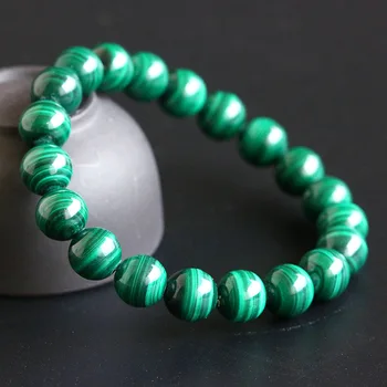 

Natural Nothing Malachite Bracelet Green Crystal Circle String Men And Women Lovers Restore Ancient Ornaments Quality Goods