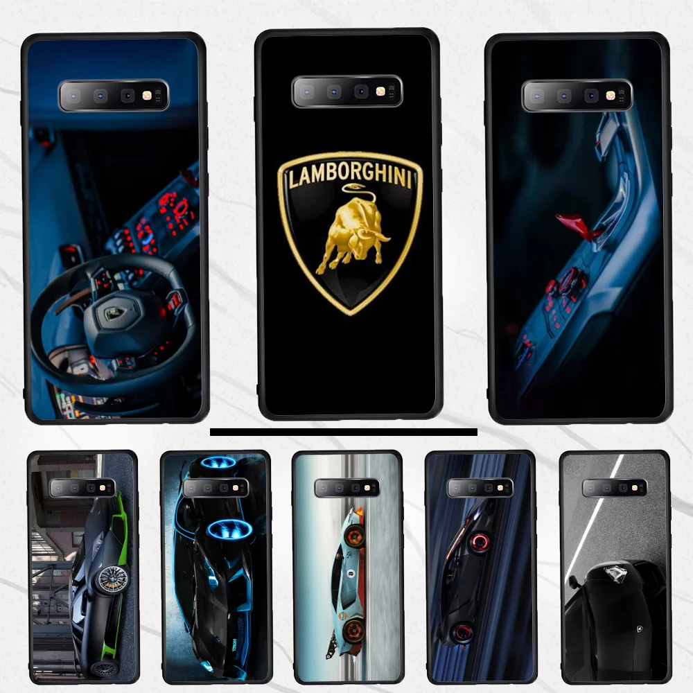 

For Samsung S10 Luxury Super Run Lamborghini Black Soft Shell Phone Case Capa For Samsung S10e S10 9 8 7 S6 edge plus
