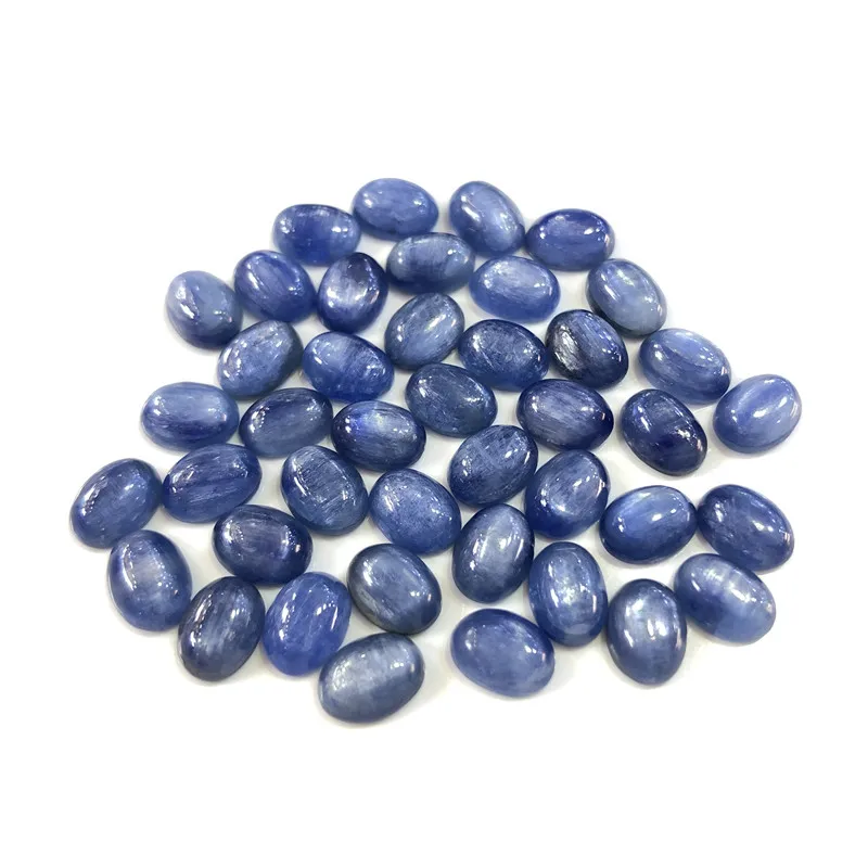 

Wholesale 8pcs/lot Natural Kyanite Cabochon 6*8mm Oval Semi-precious Stone CABS Jewelry Making Ring Face Accessories