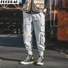 FUODRAO, хип-хоп комбинезон, хлопок, брюки карго, Мужские штаны для бега, Мужская Уличная одежда, шаровары, мужские повседневные брюки K262