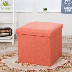 Новый многофункциональный складной тканый пуф для хранения скамейки, небольшой диван, минималистичный художественный стиль, детский стул