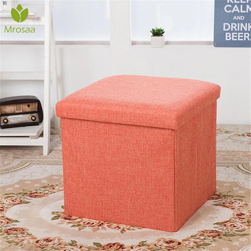 

New Multifunctional Foldable Fabric Storage Stool Bench Box Small Sofa Minimalist Artistic Style Kid Chair Foot Stool 30*30*30CM