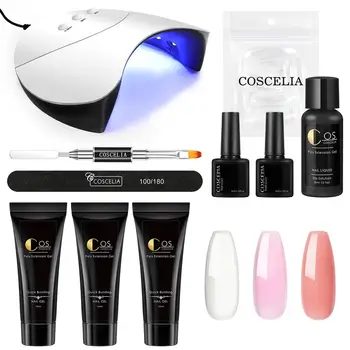 

Poly Nail Gel Kit Nail Set 36W UV LED Lamp Manicure Set For Nail Extension Hard Jelly Quick Building Gel For Nail Art Tools