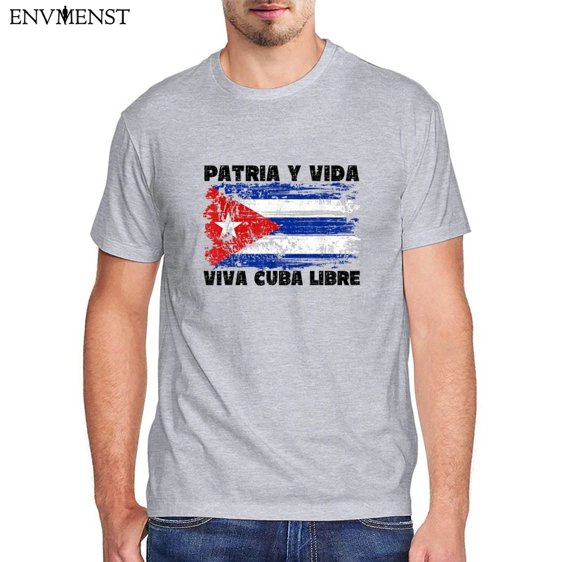 Футболка Viva Patria Cuba из 100 хлопка винтажные мужские топы большого размера рубашки с