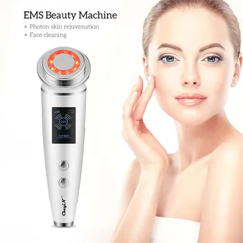 

LED Photon Facial Massager EMS Beauty Cleaner Face Lifting Tightening Skin Rejuvenation Warm Vibration Anti-aging Device Plastic