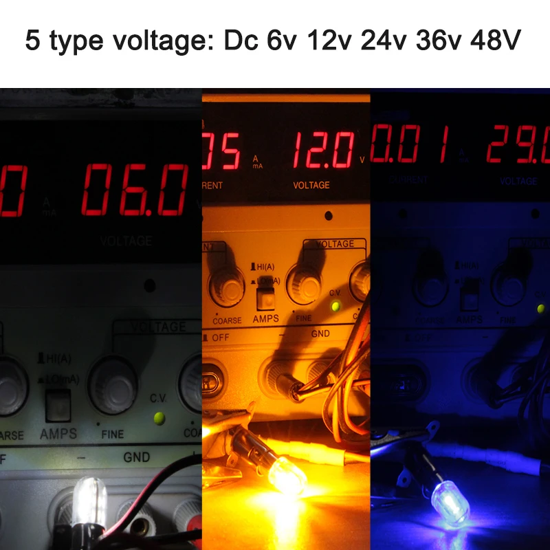 Новый супер мини светодиодная лампа E10 BA9S T4W 6v 12v 24v 36v 48v 110v 220v Индикатор светильник