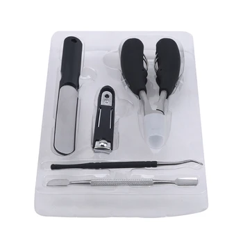 

5Pcs/Set New Manicure Nail Clippers Nose Hair Trimmer Portable Travel Hygiene Kit Stainless Steel Nail Cutter Tool Set