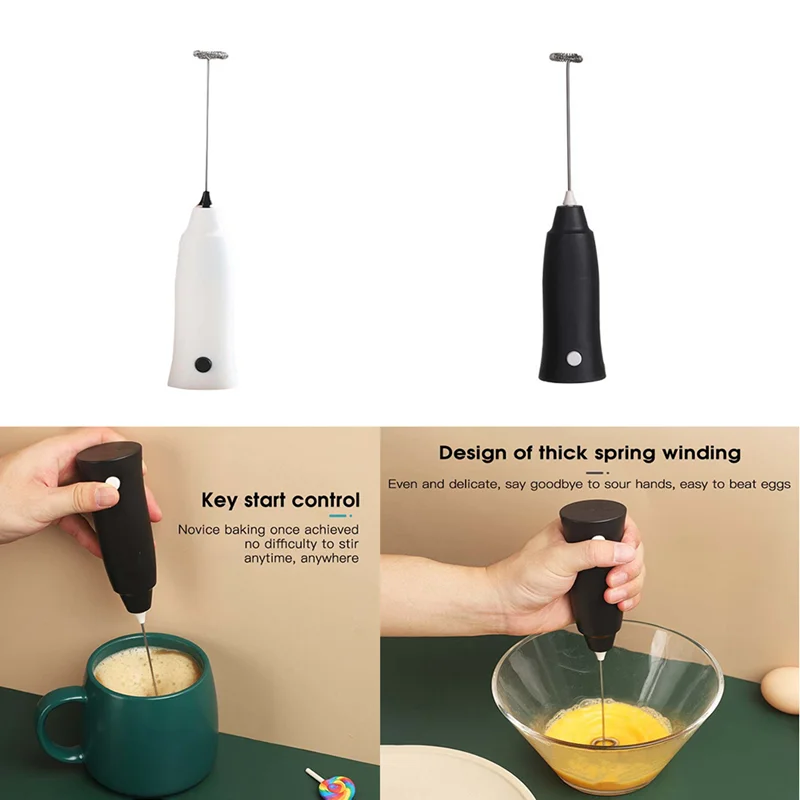 Mini Handheld Milk Drink Coffee Whisk Mixer Electric Egg Beater Egg Whisk  Manual Hand Mixer Kitchen Egg Stiring Stirrer Tools