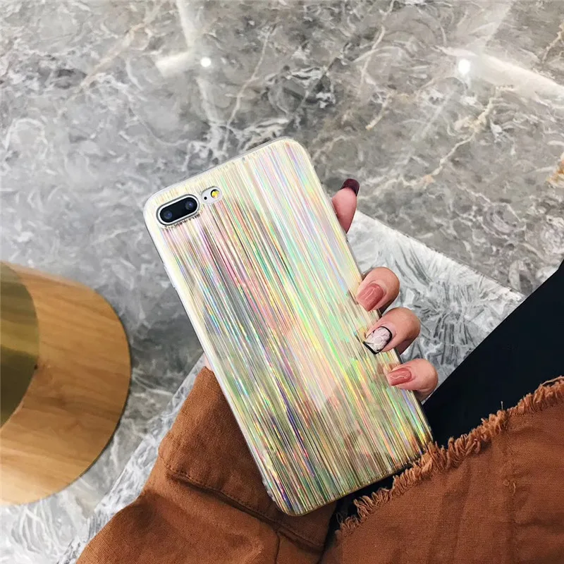 Чехол Blue Ray для iphone 8 7 6 S Plus Модный Блестящий Мягкий силиконовый чехол с градиентом