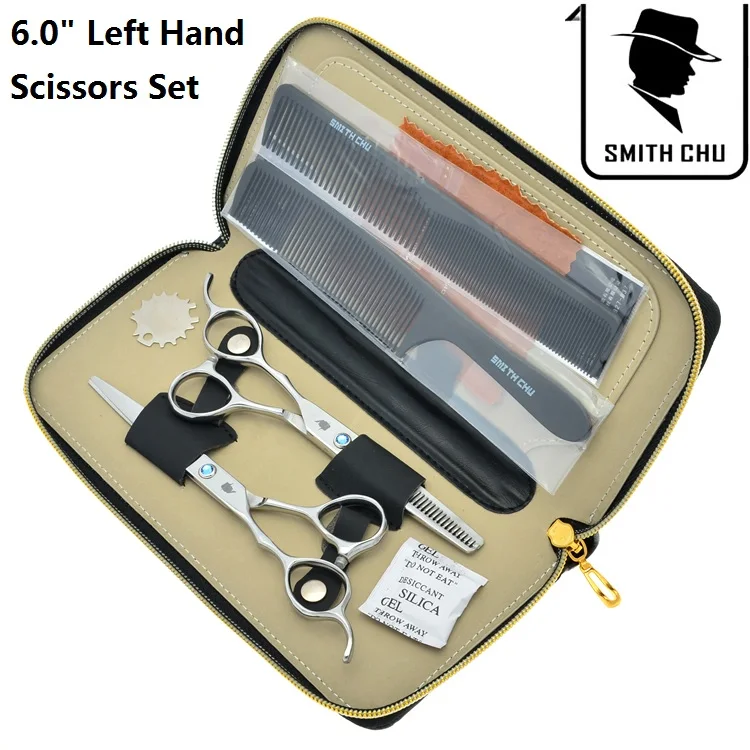 LZS0041 with bag 60 6,0 дюймов Smith Chu Salon ножницы для волос для левшей, Набор японских парикмахерских ножниц для стрижки и истончения, машинка для стрижки волос LZS0041 - Цвет: LZS0041 with bag 60