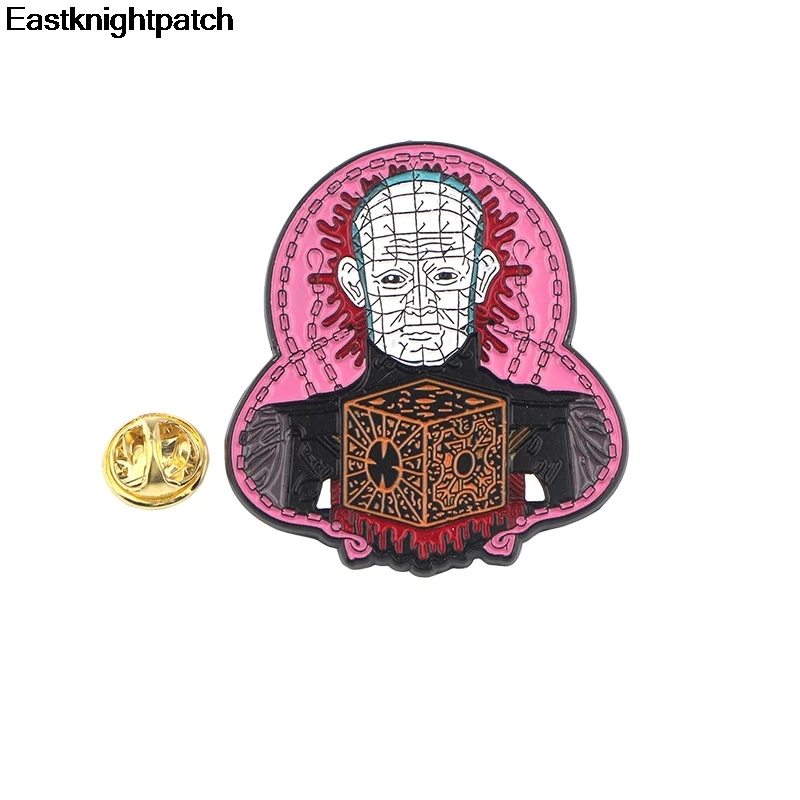 12 шт./лот Hellraiser булавки ужасов для рубашки одежда рюкзак броши для обуви diy украшения для пар ювелирных изделий ремесло поставки E0902