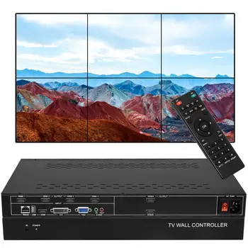 

6 Channels TV Video Wall Controller 3x2 2x2 for HDMI VGA DVI Video Splicing