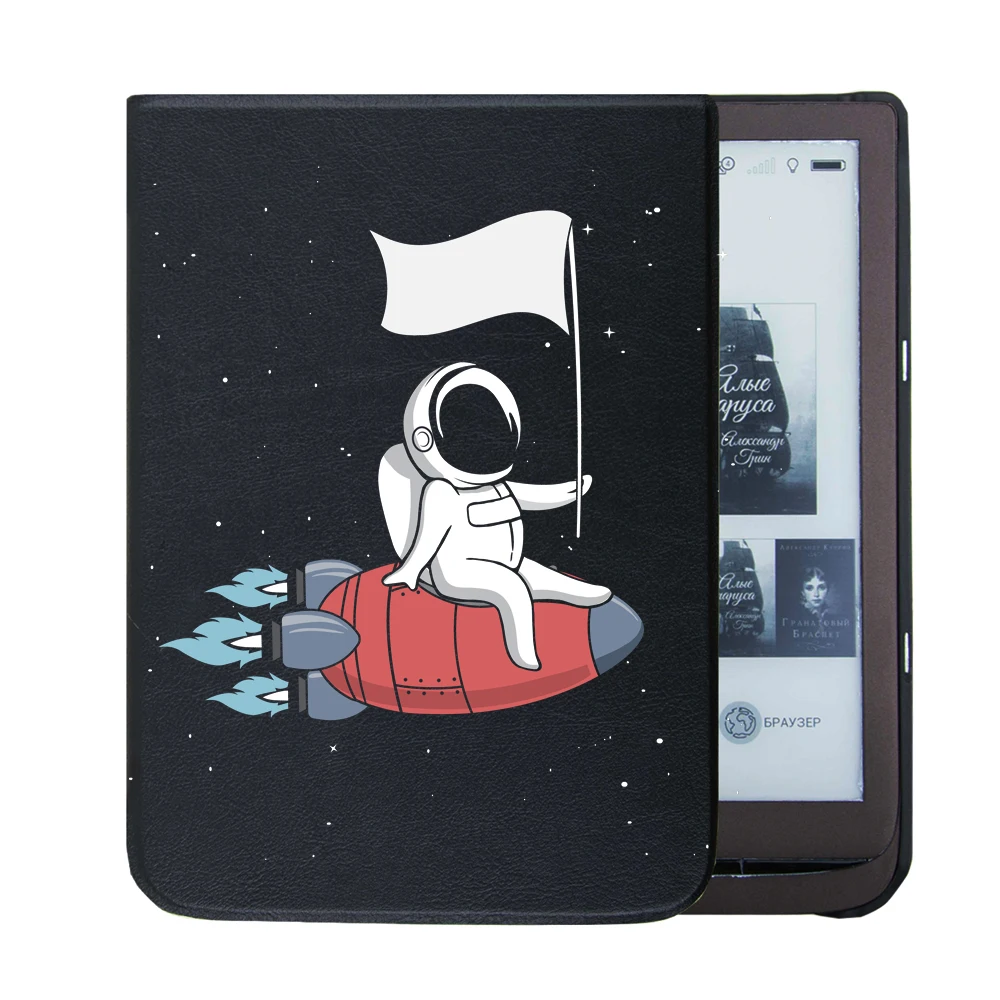 Чехол для PocketBook InkPad 3 740 PB740 7,8 дюймов pu кожаный чехол-книжка с принтом+ Защитная пленка для экрана