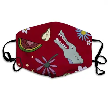 

Reusable Washable Mask, Pear Watermelon Flower Anti Dust Block Air Pollution Half Face Mouth Mask with Elastic Ear Loop